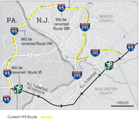 Current I-95 and I-295 Designation