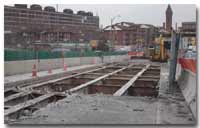 A view of the demolished roadway deck near the Jersey Avenue entrance to the 14th Street Viaduct photo.