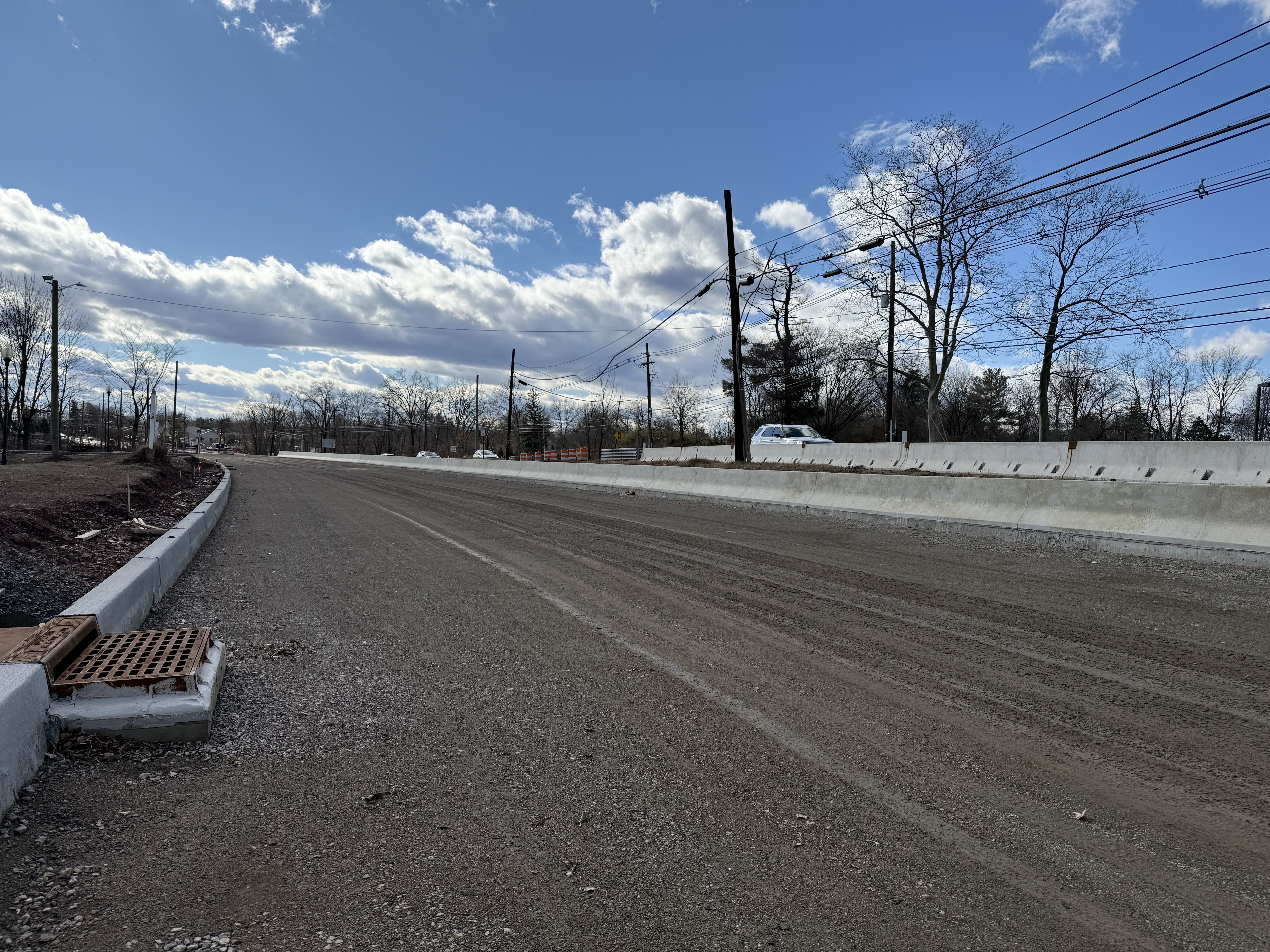 Southern view of constructed curb and inlet.