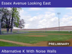 Essex Avenue Looking East from Bellmawr Park Ballfields - Alternative K