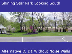 Shining Star Park Looking South Toward I-295 and Little Timber Creek - Alternatives D, D1