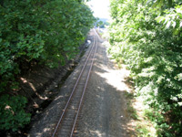 This view is looking west from the Route 183 bridge over the NJ Transit railroad tracks photo.